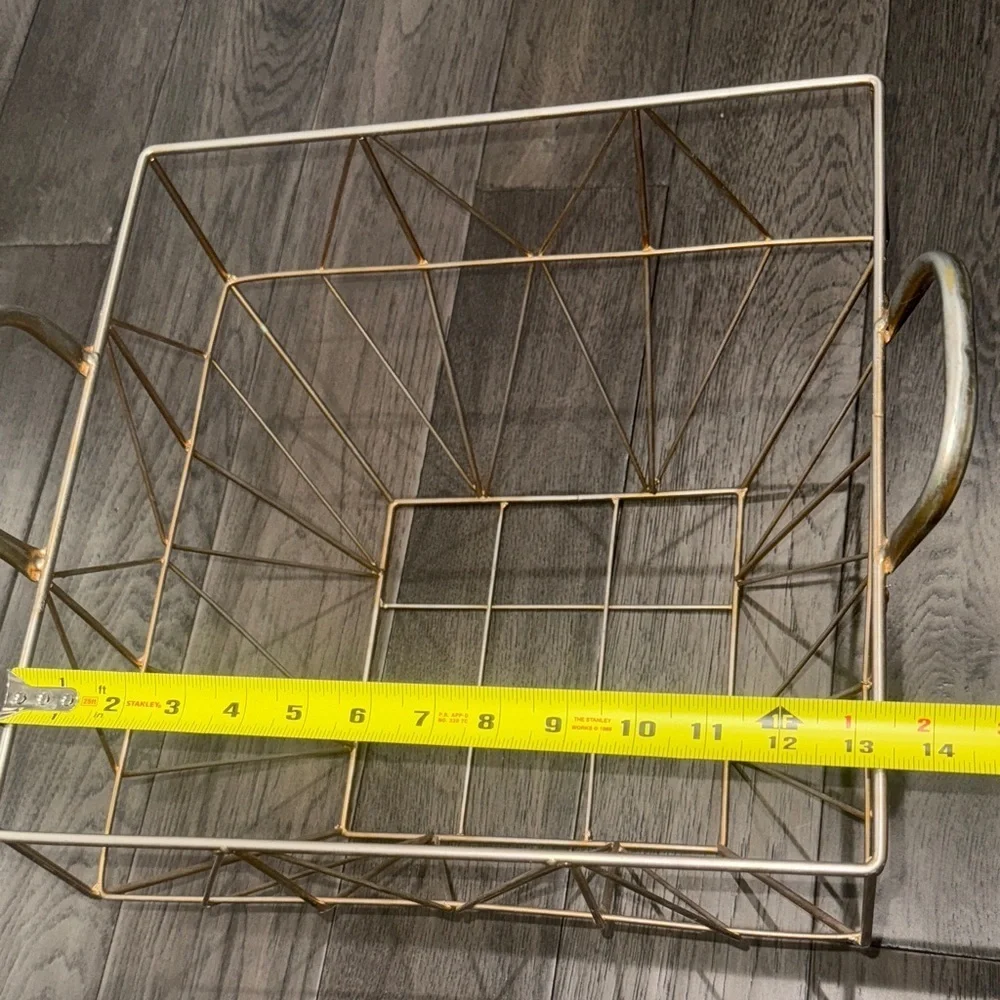 Gold and silver rustic like Wire Storage Basket